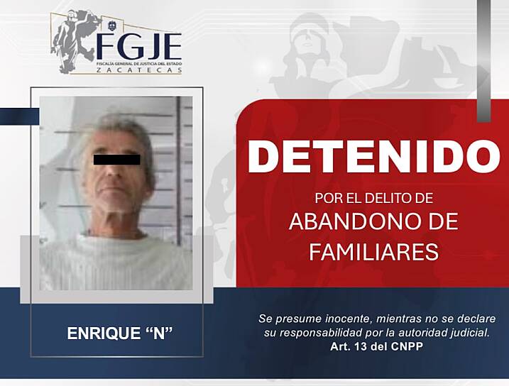 DETIENEN A ENRIQUE “N” POR ABANDONO DE FAMILIARES EN VILLANUEVA