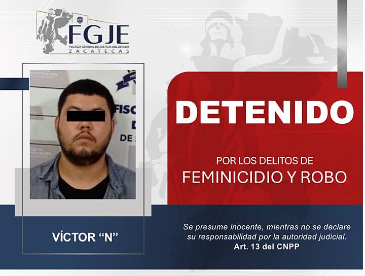 CUMPLIMENTAN APREHENSIÓN CONTRA VÍCTOR “N” POR FEMINICIDIO Y ROBO