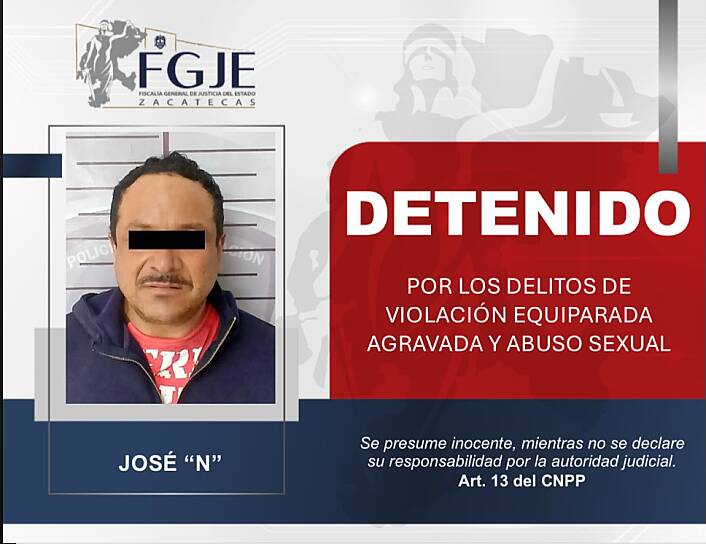 EJECUTA FGJEZ ORDEN DE APREHENSIÓN POR VIOLACIÓN