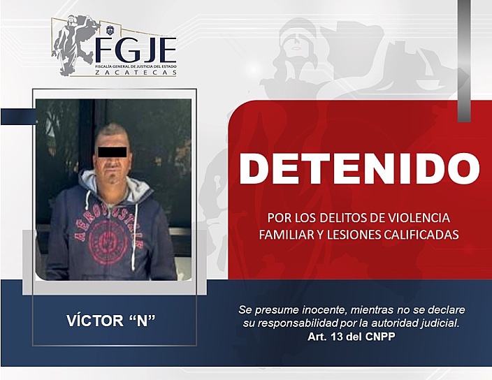 EJECUTA FGJEZ DOS ÓRDENES DE APREHENSIÓN POR VIOLENCIA FAMILIAR