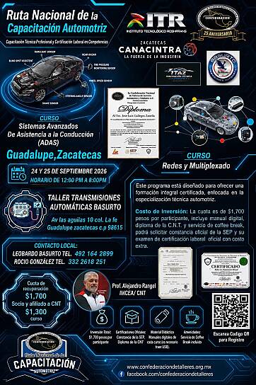 FORTALECE CAPACITACIÓN AUTOMOTRIZ CON CURSOS ESPECIALIZADOS EN GUADALUPE