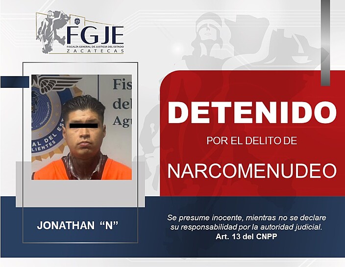 CUMPLIMENTAN APREHENSIÓN CONTRA JONATHAN “N” EN AGUASCALIENTES POR NARCOMENUDEO