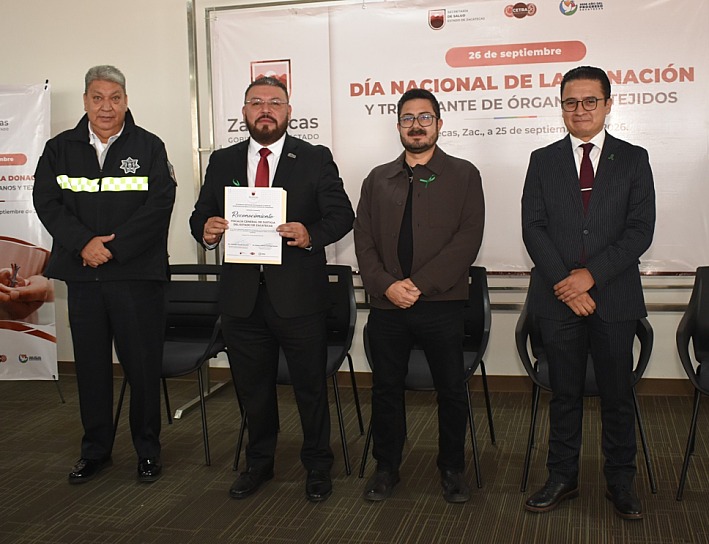 RECONOCEN A FGJEZ POR COLABORACIÓN EN DONACIÓN Y TRASPLANTE DE ÓRGANOS