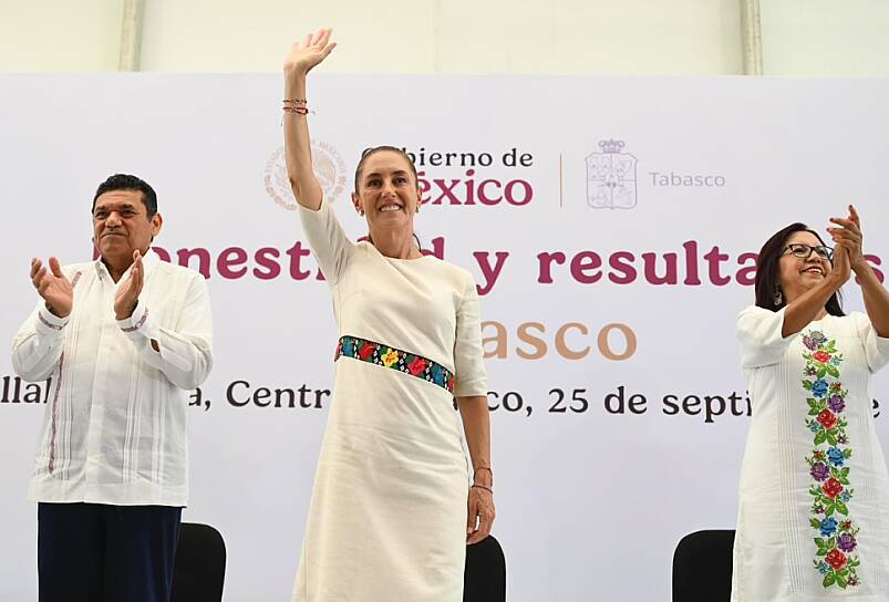 ANUNCIA CLAUDIA SHEINBAUM LIBRAMIENTO SUR Y 463 CONSULTORIOS EN TABASCO