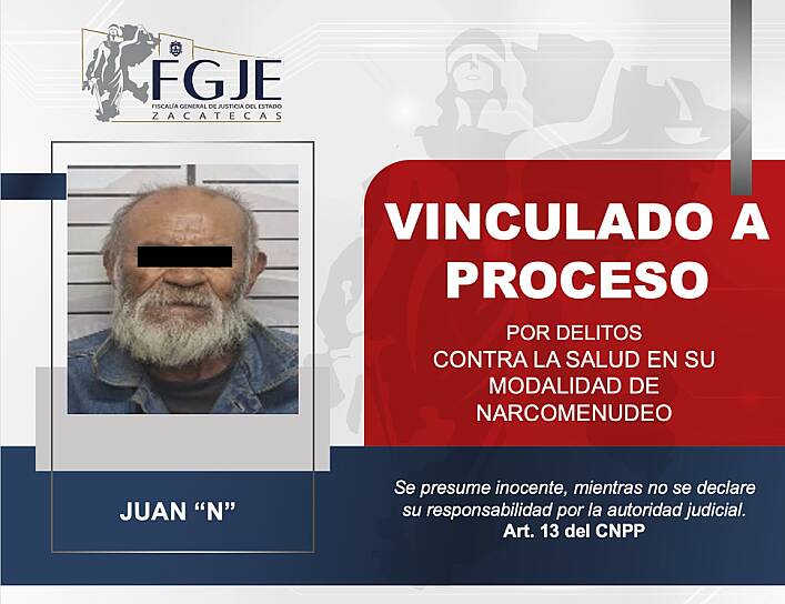 OBTIENE FGJEZ VINCULACIÓN A PROCESO POR NARCOMENUDEO