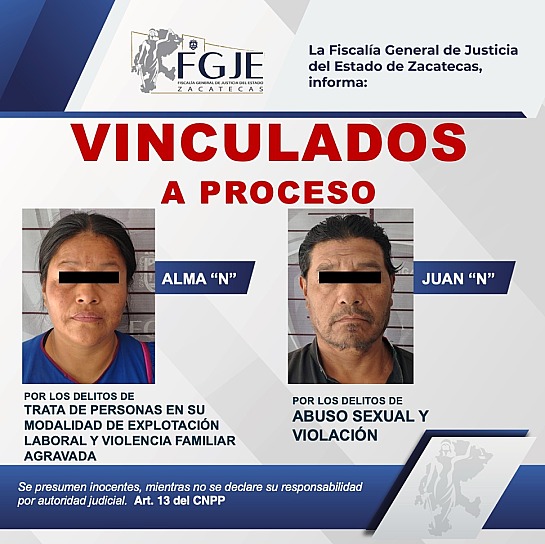 VINCULAN A PROCESO A DOS PERSONAS POR DELITOS CONTRA MENORES