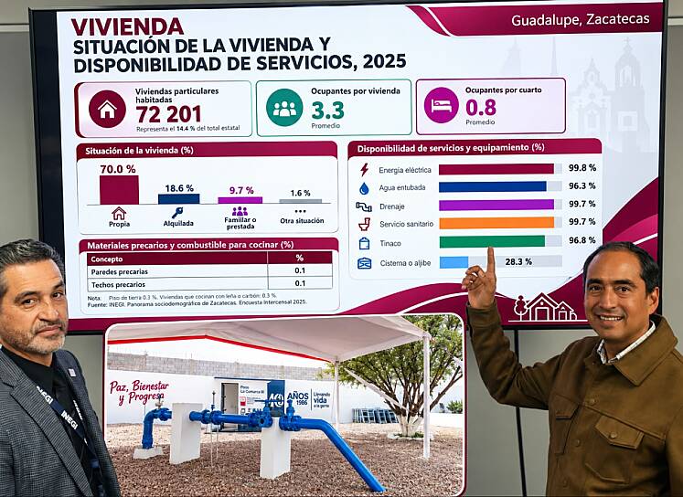 GUADALUPE, CERCA DEL 100% EN DISPONIBILIDAD DE SERVICIOS EN VIVIENDAS: INEGI