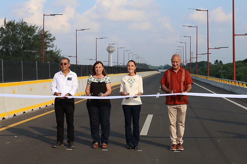 INAUGURA SHEINBAUM NUEVO PUENTE DE ACCESO AL PUERTO DE VERACRUZ