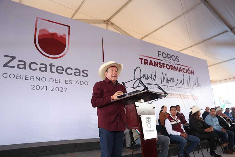 ANUNCIA DAVID MONREAL SUBSIDIO AL DIÉSEL AGROPECUARIO EN SOMBRERETE
