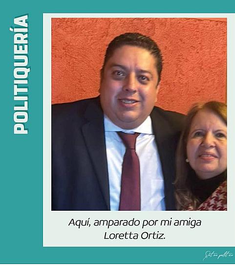 Aquí, amparado por mi amiga Loretta Ortiz