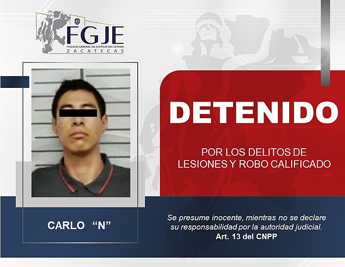EJECUTA FGJEZ CINCO ÓRDENES DE APREHENSIÓN POR DIVERSOS DELITOS