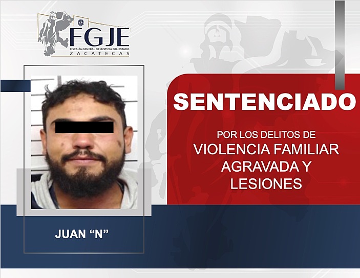 CONDENAN A MÁS DE DOS AÑOS DE PRISIÓN A HOMBRE POR VIOLENCIA FAMILIAR
