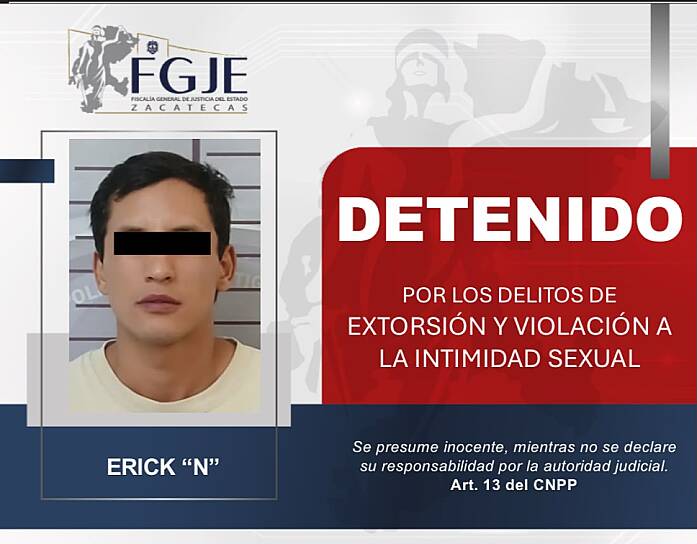 APREHENDE FGJEZ A ERICK “N” POR EXTORSIÓN EN FRESNILLO