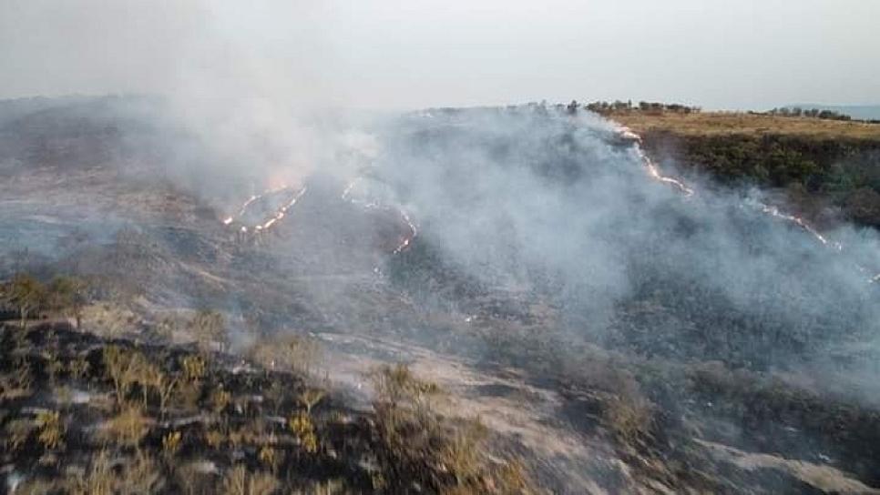 ARDE HUITZILA, PIDEN AYUDA PARA SOFOCAR INCENDIO FORESTAL