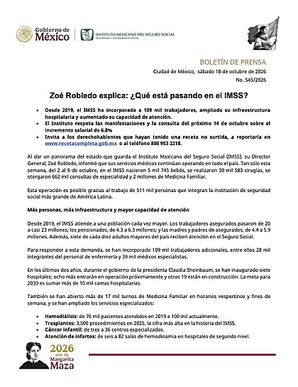RECONOCE IMSS PROTESTAS LABORALES Y DETALLA AUMENTO SALARIAL DEL 6.8%