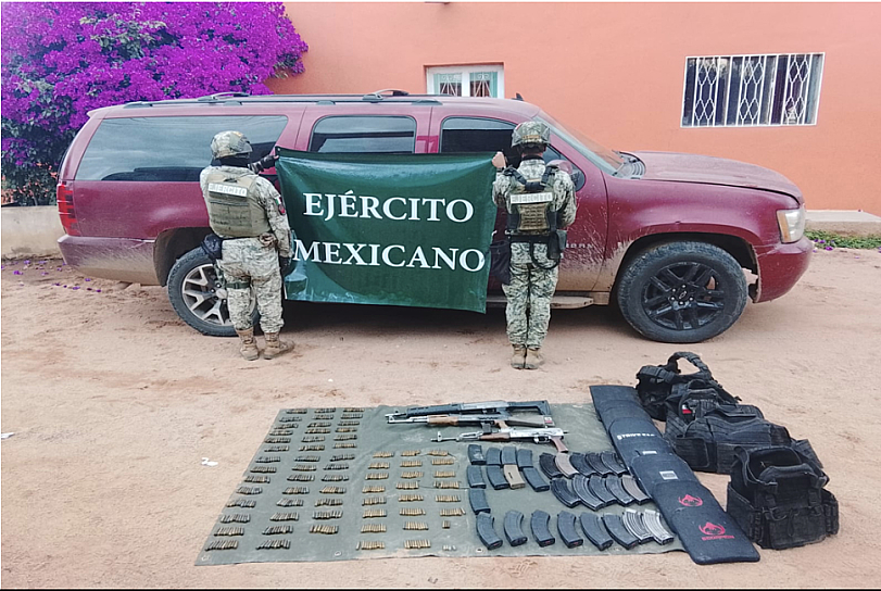ASEGURA EJÉRCITO CINCO ARMAS LARGAS Y CARTUCHOS EN OJOCALIENTE