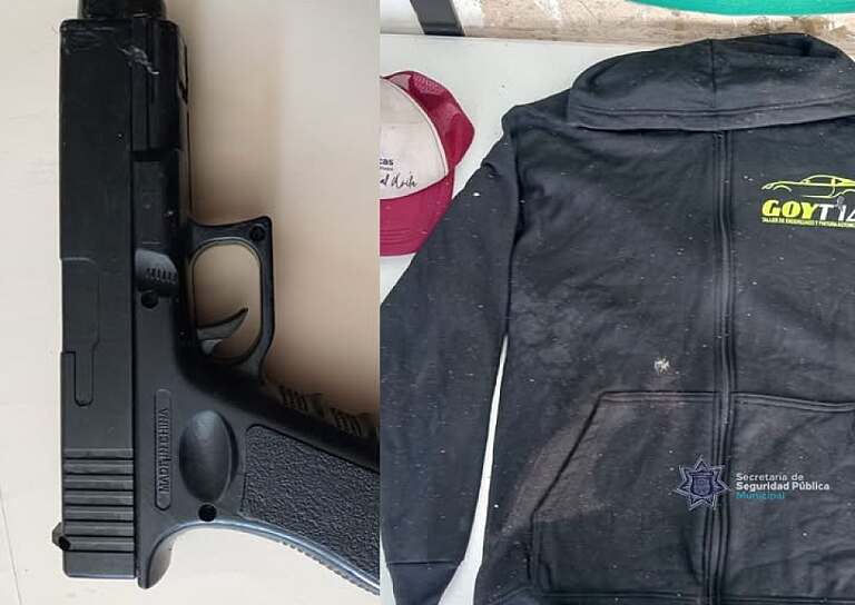 LOCALIZA PMZ RÉPLICA DE ARMA DE FUEGO EN LA AZOTEA DE UN OXXO