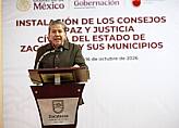 INSTALA DAVID MONREAL CONSEJOS DE PAZ Y JUSTICIA CÍVICA EN ZACATECAS