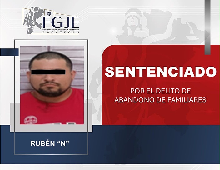 CONDENAN A RUBÉN “N” A DOS AÑOS DE PRISIÓN POR ABANDONO FAMILIAR