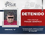 DETIENEN A EMMANUEL “N” EN YUCATÁN POR PROBABLE FRAUDE GENÉRICO