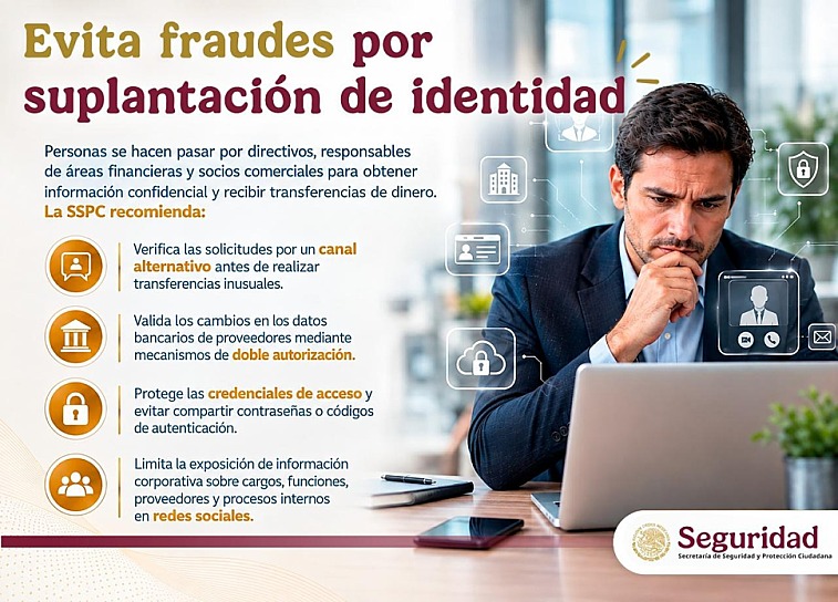 ALERTA SSPC SOBRE FRAUDES QUE SUPLANTAN A DIRECTIVOS Y PROVEEDORES