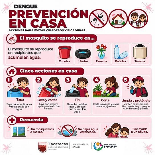 EMITE SSZ RECOMENDACIONES PARA PREVENIR DENGUE ANTE PERSISTENCIA DE LLUVIAS