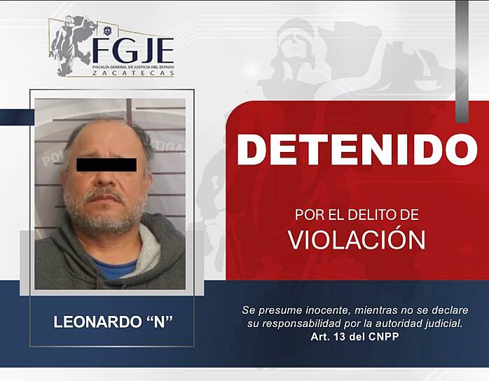 DETIENEN A LEONARDO “N” POR VIOLACIÓN
