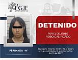 DETIENE FGJEZ A FERNANDO “N”, OBJETIVO PRIORITARIO POR ROBO CALIFICADO A OXXO