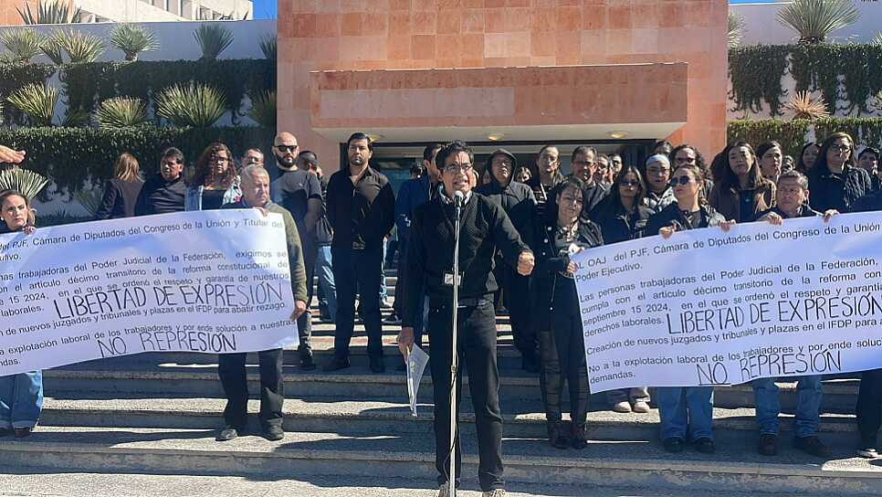 RECHAZAN TRABAJADORES DEL PJF EN ZACATECAS REPRESIÓN Y ADVIERTEN INTIMIDACIÓN POR PROTESTAR