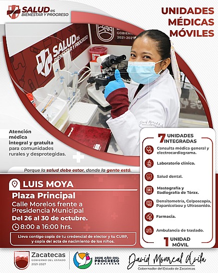 OFRECEN UNIDADES MÉDICAS MÓVILES ATENCIÓN GRATUITA EN LUIS MOYA