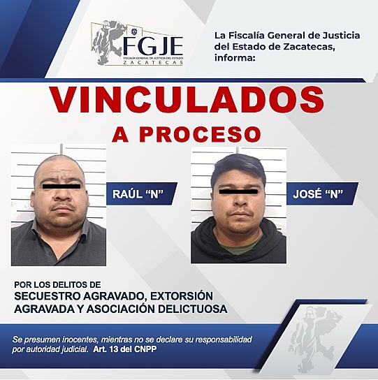 OBTIENE FGJEZ VINCULACIÓN CONTRA EXDIRECTOR POLICIAL Y OTRO HOMBRE EN RÍO GRANDE