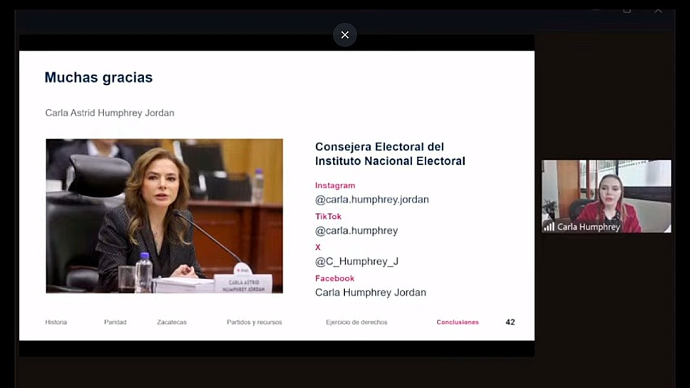 ADVIERTE CARLA HUMPHREY SOBRE BARRERAS PARA LA IGUALDAD POLÍTICA EN ZACATECAS