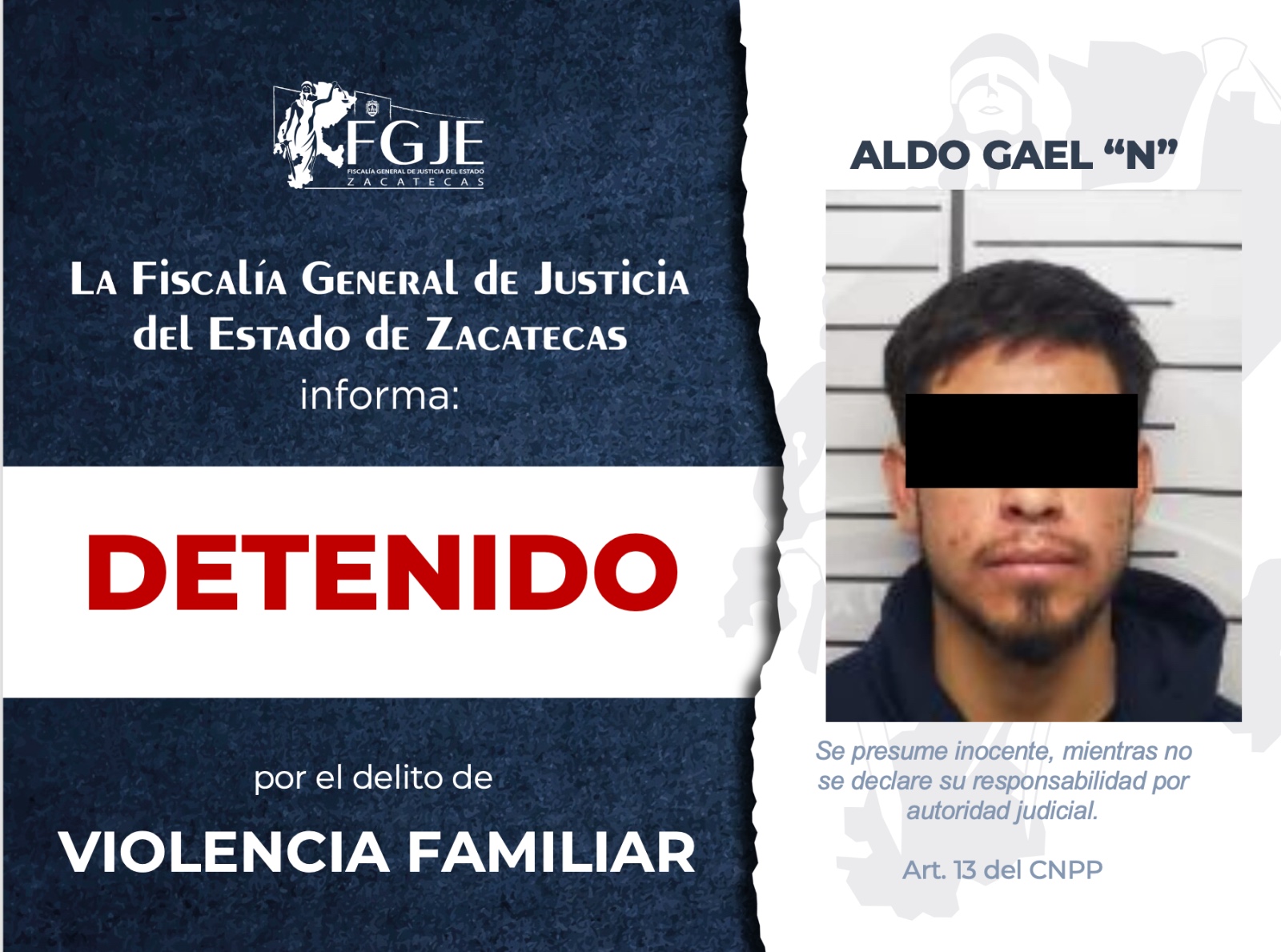 DETIENE FGJEZ A SIETE PERSONAS POR DELITOS DE ALTO IMPACTO EN ZACATECAS