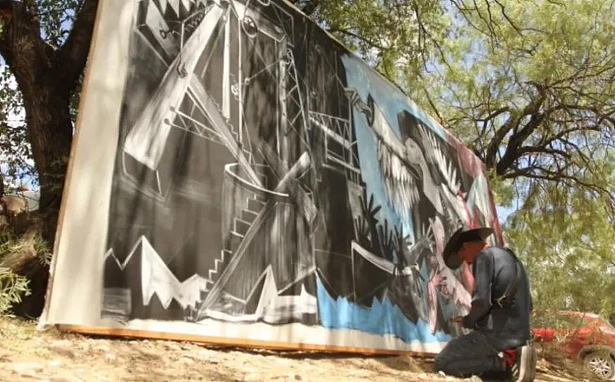 ARTISTA DE ORIGEN ZACATENO PLASMA EL MURAL DE LA ESPERANZA; ABORDA EL RESCATE DE 10 MINEROS ATRAPADOS EN MINA DE CARBÓN