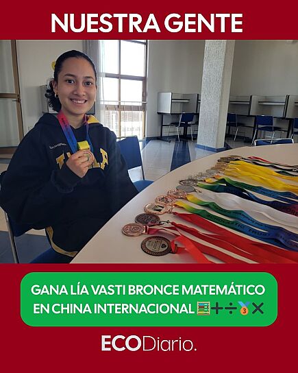 GANA LÍA VASTI BRONCE MATEMÁTICO EN CHINA INTERNACIONAL