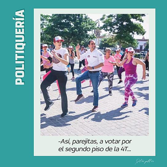 -Así, parejitas, a votar por el segundo piso de la 4T... 