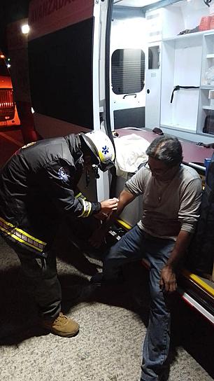 ATIENDE PC A UN HOMBRE HERIDO LUEGO DE EXPLITAR UN NEUMÁTICO 