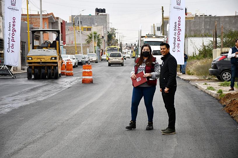 AVANZAN OBRAS DE REENCARPETAMIENTO EN GUADALUPE 