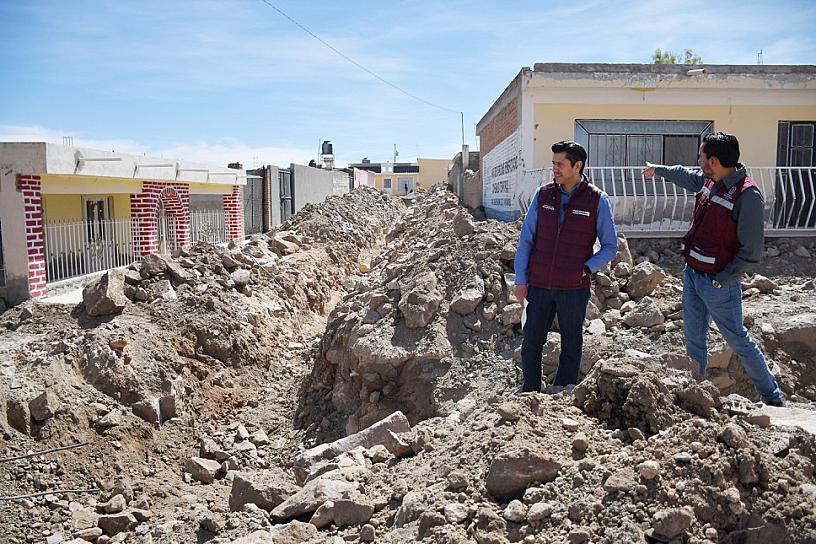 AVANZA OBRA DE AMPLIACIÓN DE DRENAJE EN GUADALUPE